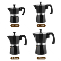 Cafetière Moka portable personnalisable Tenrey, cafetière Moka multi-capacités en aluminium