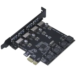 Nouvel arrivage carte adaptateur PCI-E 1X à 4 Ports USB 3.0 contrôleur PCI-E Express vers USB 3.0