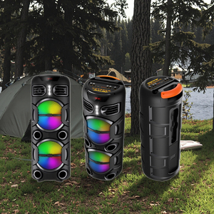 Tragbares LED-Licht BT-Lautsprecher Big Bass Subwoofer Box Drahtloses Mikrofon Metalls chrank Batterie leistung Auxiliary - Product Image 5