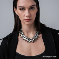 Collier en acier inoxydable 316L, maillons cubains, plumes et pointes, style punk gothique, bijou statement, chaîne streetwear, unisexe