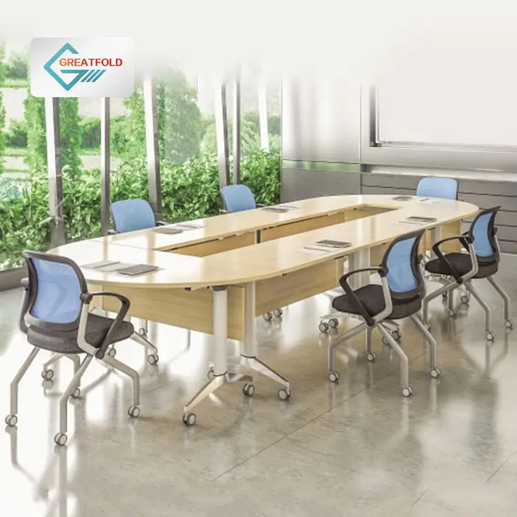 사무실 행정상 회의 훈련 foldable 테이블 현대 공간 절약 접히는 회의실 손가락으로 튀김 최고 사무실 테이블 나무