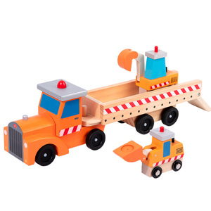 Juego de Juguetes de Construcción de Madera, Excavadora, Cargadora, Vehículos, Montessori STEM, Juego de Simulación para Niños, Venta al Por Mayor OEM - Product Image 2