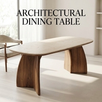 Table et chaises en bois massif, style moderne minimaliste italien, table rectangulaire haut de gamme