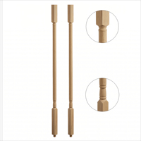 Poteaux de balustrade en bois au design moderne pour escaliers, balcons, villas, appartements, hôtels - BuildingWoods B-5070 - Garantie OEM 1 an
