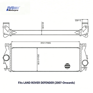 ESR4504 LR017950 <span class=keywords><strong>Intercooler</strong></span> pour Land Rover <span class=keywords><strong>Defender</strong></span> 2.4 2.5 TD, Source ODM Factory pour 96199 AU4338, Remplacement du refroidisseur d'air de charge - Product Image 2