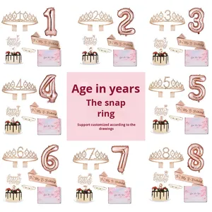 ชุดมงกุฎอัลลอย18th <span class=keywords><strong>2th</strong></span> 1th ทันสมัยสำหรับผมเจ้าหญิงพร้อมลูกโป่งผ้าโพกศีรษะสำหรับงานแต่งงานงานวันเกิดมงกุฏของตกแต่งสำหรับงานเลี้ยง - Product Image 2