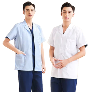<span class=keywords><strong>Mezza</strong></span> cappotto bianco estivo uniforme da lavoro per gli uomini sottile separato camicia da infermiera dentale per i medici nelle cliniche ospedaliere - Product Image 2