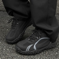 Chaussures décontractées personnalisables en cuir véritable, respirantes, légères, à enfiler, avec semelle épaisse en maille, tendance mode