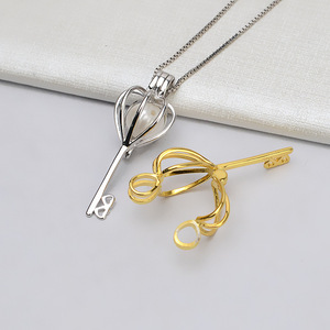 Colgante de Plata S925 Versión Coreana, Jaula de Pájaro Moderna, Accesorio DIY Personalizado, Producto Semiterminado de 7-8 Pulgadas - Product Image 2