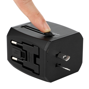 2025 Hot Wholesale Edelstahl 4A Wand-Schnell <span class=keywords><strong>adapter</strong></span> mit 2 USB EU AUS UK US-Stecker <span class=keywords><strong>Universal</strong></span> Internat ional Travel 2 Steckdosen - Product Image 2