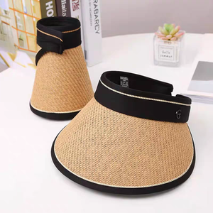 Sombrero de Paja Panamá de Alta Calidad para <span class=keywords><strong>Mujer</strong></span>, con Parte Superior Abierta, Plegable, <span class=keywords><strong>Visera</strong></span> Enrollable, para Deportes al Aire Libre, <span class=keywords><strong>Playa</strong></span> y Viajes - Product Image 1