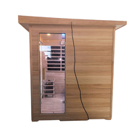 Sauna hybride électrique infrarouge à vapeur traditionnel en bois de pruche KLAFIN, moderne et élégant, pour 4 personnes, adapté aux appartements et villas