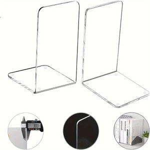 Eaasty Bookend, 12 Pieces Clear Acrylic Office-desk Bookends For Shelves, Heavy Duty, L Shaped Dividers, Desktop Organizer, Bookshelf, Home Library - View #11