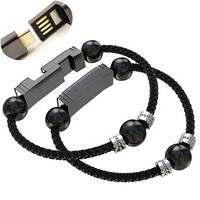 Nouveau design à la mode USB Type-C Chargeur Bracelet PU Bijoux en cuir perlé pour une utilisation sur ordinateur