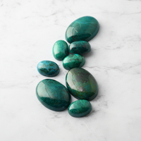 Cabochon d'œuf en chrysocolle naturelle verte de haute qualité, taille personnalisable pour la fabrication de bijoux, fournisseur CNC