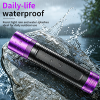 Lampe torche UV LED 365NM avec batterie intégrée 21700, portée du faisceau de 50 m, étanche au quotidien, lumière noire UV pour la détection fluorescente