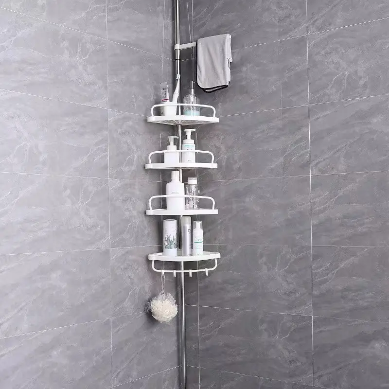 4 Floors Scalable Wall Corner Bathroom Shelves With Stainless steel In Bathroom Shelf Corner For Bathroom Storage Rack