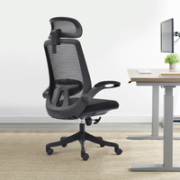 Nouvelle Chaise de Bureau Ergonomique Pivotante avec Accoudoirs Pliables, Chaise de Bureau Moderne en Maille à Dossier Haut Réglable pour Ordinateur, Vente en Gros