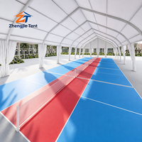 Tente de sport spacieuse et incurvée pour la compétition de pickleball, l'organisation d'événements sportifs, structure en aluminium, couverture en PVC