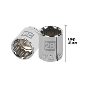 Juego de Llaves de Tubo de 26 mm, 12 Puntas, Accionamiento de 1/2'', Marca TRUPER - Product Image 3