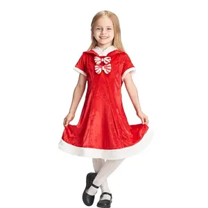 Trẻ em Mrs. Santa Claus cosplay Xmas tutu ăn mặc cô gái giáng sinh trang phục bên