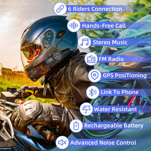 Casco de Motocicleta de Alta Calidad con Auriculares, Intercomunicador para 6 Personas, Pantalla LED, Comunicación para Motociclistas - Product Image 2