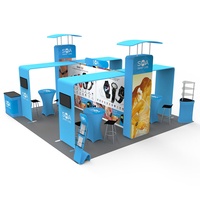 Stand d'exposition en vente chaude 6*6m 20*20 pieds, tube en aluminium durable, tissu tendu, stands d'exposition pour événements