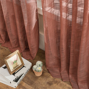 Voilages Voile Gaze Effet <span class=keywords><strong>Lin</strong></span> Semi-Transparents, Rideaux de Fenêtre Texturés Doux à Œillets pour Salon et Chambre à Coucher - Product Image 6