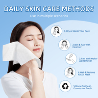 Serviettes faciales jetables MISAKURA 100% fibres végétales non tissées écologiques pour démaquillage 200mmx200mm 60 feuilles Utilisation sèche et humide