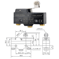 ABILKEEN Court à levier avec micro-interrupteur à coque ignifuge de type rouleau et borne à vis à 3 broches 15A-16A Grand courant
