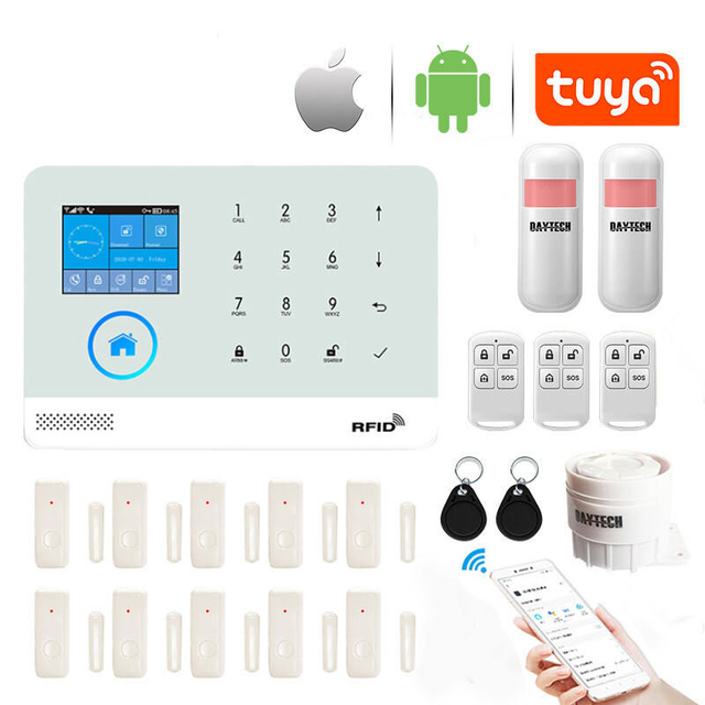 Daytech TA01WH-KIT4 Tuya APP Control Home Security WiFi GSM Alarm System for Home/Factory/Warehouse