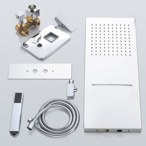 Combo de Ducha de Lluvia Cromada de Lujo, Montado en Techo y Pared, con Jets de Latón Ocultos y Válvula de Cerámica para Hoteles - Product Image 5