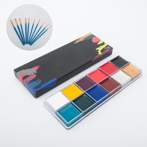 <strong>Professional</strong> Festivals Makeup Non-toxic Children Safe 12 Colors <strong>Face</strong> &amp; Body <strong>Painting</strong> <strong>Kit</strong> with Brush - Product Image 2