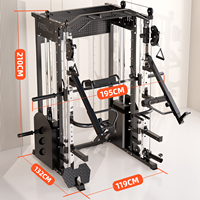 Dinuo Multi Functional Home Gym Smith Machine Power Rack, Système de croisement de câbles, Rack à squats intégré pour l'entraînement de force