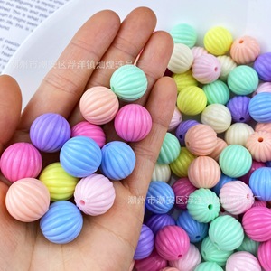 Acrylic Solid Color Pumpkin <b>Beads</b> 16mm Round Loose <b>Beads</b> For Jewelry Making DIY Accessories - Product Image 1