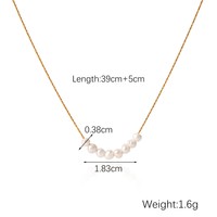 Collier à breloque petite marguerite et perle, en acier inoxydable plaqué or 18 carats, résistant à l'eau et inaltérable, avec chaîne à maillons perlés, bijou cadeau
