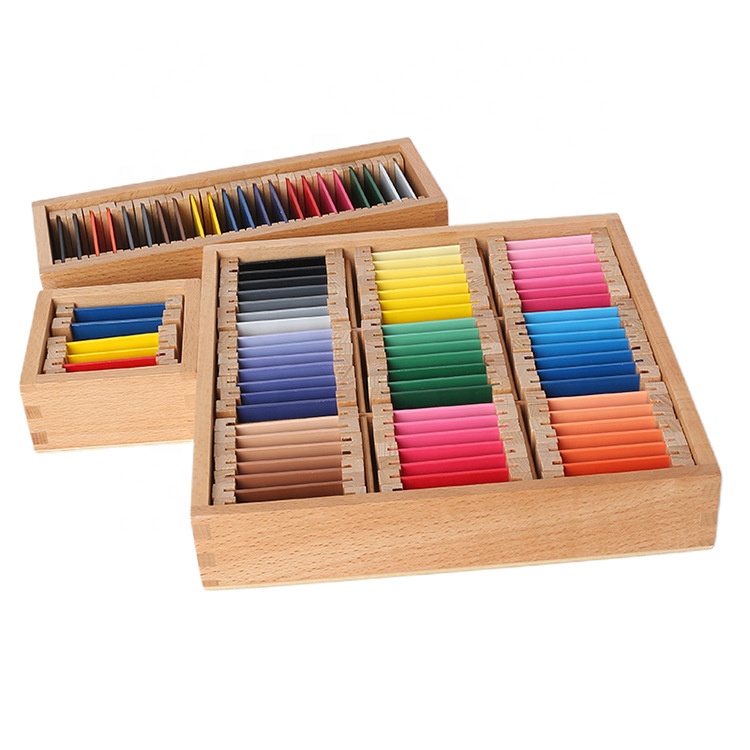 Bambini Montessori in legno di insegnamento aiuta a colorare la scheda cognizione in età prescolare apprendimento precoce giocattoli educativi per bambini più piccoli