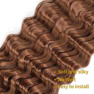 Extensions de cheveux synthétiques en vrac à ondulation profonde de couleur arc-en-ciel, trame unique, 100g, 24 pouces, matériau en <span class=keywords><strong>fibre</strong></span> haute température - Product Image 4