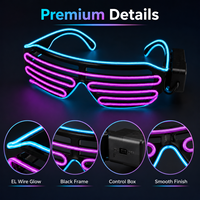 Lunettes à volets LED personnalisées avec cadre à lamelles, effet néon blanc, pour mariage, réception, fête, festival, costume - Vente en gros usine
