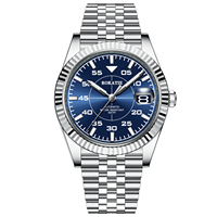 Montre-bracelet mécanique automatique pour homme de haute qualité, lumineuse, avec date, étanche, en acier inoxydable, idéale pour un cadeau