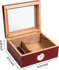 Caja <span class=keywords><strong>de</strong></span> Madera <span class=keywords><strong>de</strong></span> <span class=keywords><strong>Cedro</strong></span> <span class=keywords><strong>de</strong></span> Alta Gama para Cigarros con Higrómetro, Humidificador y Técnica <span class=keywords><strong>de</strong></span> Lacado - Product Image 4