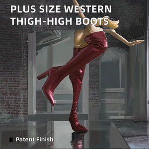<span class=keywords><strong>Botas</strong></span> largas por encima de la rodilla con tacones de aguja para mujer, <span class=keywords><strong>estilo</strong></span> calcetín occidental, Material elástico de talla grande para la temporada de otoño - Product Image 2