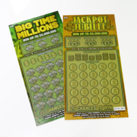Impression personnalisée de tickets à gratter CMYK, cartes à gratter de loterie, billets de jeux de loterie, cartes à gagner