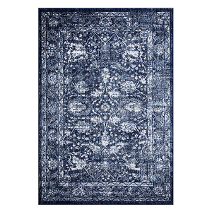 <span class=keywords><strong>Tappeto</strong></span> Moderno Stile Vintage Blu Navy con Motivo Floreale per Soggiorno, Morbido a Pelo Medio, Piccolo <span class=keywords><strong>Tappeto</strong></span> Tradizionale - Product Image 1