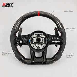 Volant <span class=keywords><strong>sport</strong></span> en fibre de carbone personnalisé 809 adapté aux <span class=keywords><strong>Mercedes</strong></span> Benz C GLC E GLE CLS W204 W205 W212 W213 C43 C300 W176 W177 - Product Image 1