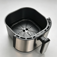 Mini friteuse à air numérique 4,5 L, faible consommation, antiadhésive, four électrique carré pour usage domestique