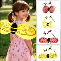 Accessoires pour fêtes costumées d'anniversaire, d'Halloween et de carnaval, ensemble d'ailes d'ange de fée papillon scintillantes multicolores
