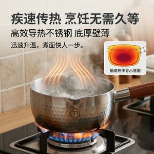 Pure Titanium Milk <b>Pot</b> 1.1L-2L Lightweight Non Stick <b>Soup</b> <b>Pot</b> For Baby Food Cooking - Product Image 5