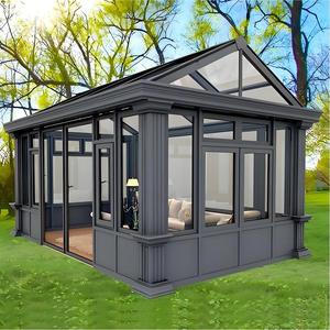 Solárium <span class=keywords><strong>Profesional</strong></span> de Aluminio para Exteriores con Techo Triangular de Vidrio, Marco de Ventana Personalizado y Diseño Moderno - Product Image 1