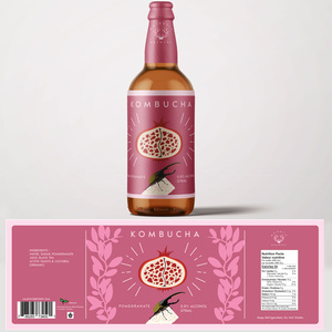 <strong>Custom</strong> Kombucha <strong>Label</strong> <strong>Bottle</strong> Adhesive Eco Friendly Waterproof Digital <strong>Printing</strong> Beverage Sticker Packaging <strong>Labels</strong> - Product Image 2